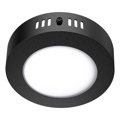 Plafon Led 6w Negro Redondo Blanco Calido X6 Negro