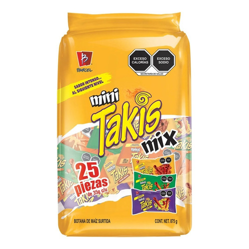 Mini Takis Mix 25 Piezas Barcel Botanas De Maiz Surtida
