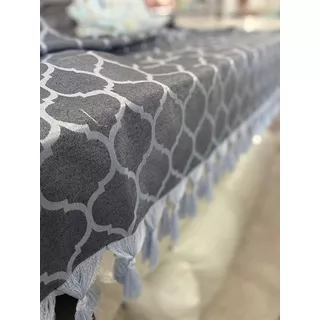 Xale Manta Sofá Preto Jacquard Color 1,80m X 1,40m Cor Cinza-escuro Desenho Geométrico