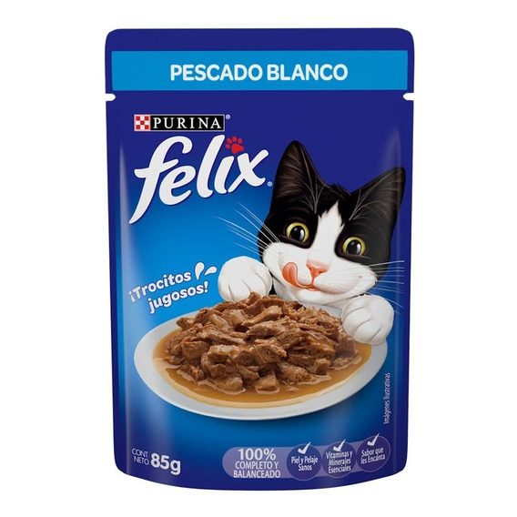 Félix Alimento Húmedo Pescado Blanco 15 Sobres X 85gr C/u