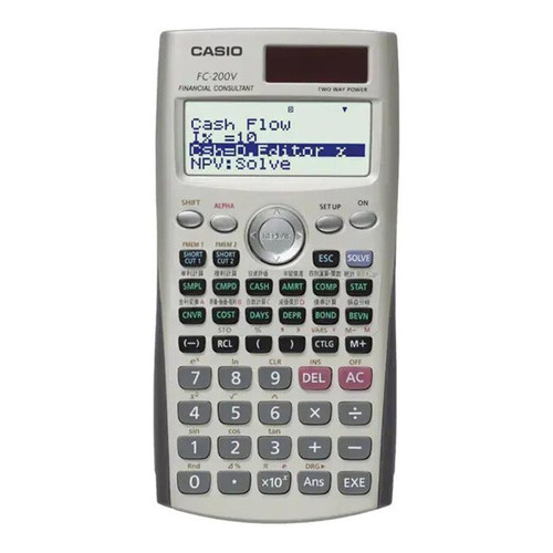 Calculadora Financiera Casio Fc-200v Febo Color Plateado