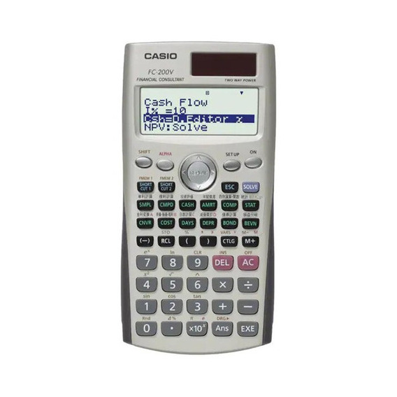 Calculadora Financiera Casio Fc-200v Febo Color Plateado