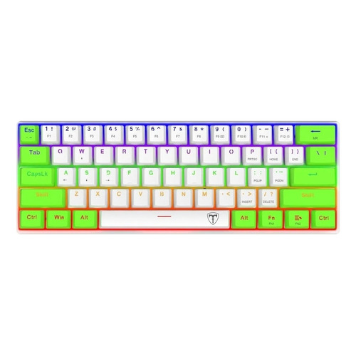 Teclado Mecanico T-dagger Arena Rainbow Blanco-green Brown S Color del teclado Blanco/Verde Idioma Inglés US