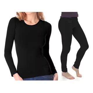 Combo Termico Mujer Remera + Calza Chupin Ta Xespecia 7x-10x