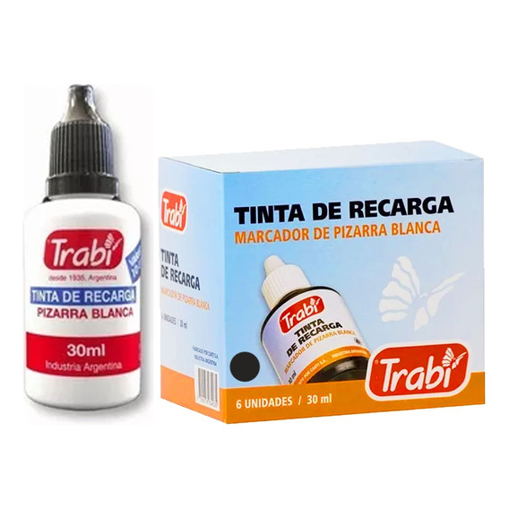 Tinta Recarga Marcadores Pizarra Trabi Color Negro