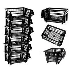 Kit Cesto Empilhavel Expositor Organizador Preto 06 Unidades no Mercado Livre com oferta e cupom de desconto