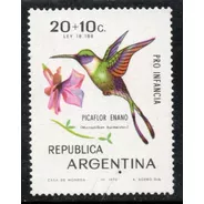 Argentina Sello Mint Sobretasa Pro Infancia = Pájaro Picaflor Enano Año 1970 