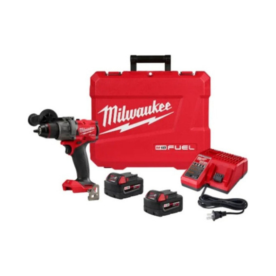 Taladro Percut Atornill M18 Fuel Maletin Milwaukee 2904-259a Color Rojo