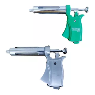 Kit 2 Pistolas Vacinador Automático R50 Walmur/walbras Cor Prata/verde