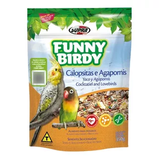 5 Ração Para Calopsita E Agapornis Funny Birdy 350g