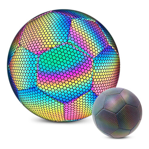 Balón De Fútbol Reflectante Con Luz Brillante Nocturna Color Reflective