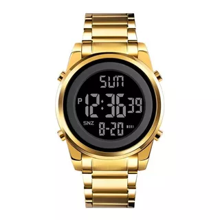 Relógio Masculino Skmei Digital 1611 Sk40161 Dourado Cor Do Fundo Preto