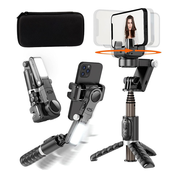 Estabilizador Gimbal 3 Ejes Con Luz Plegable Para Celular