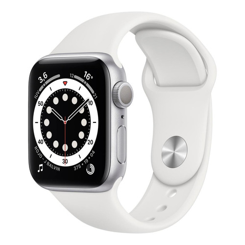 Apple Watch  Series 6 (GPS) - Caja de aluminio plata de 40 mm - Correa deportiva blanco