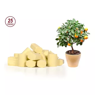 Módulos Amarillos Abono Para Arboles Frutales Flores 25 Pza