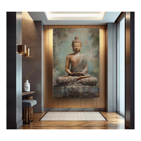 Cuadro Buda Meditando Elegante Grande 70x160cm Spa Zen