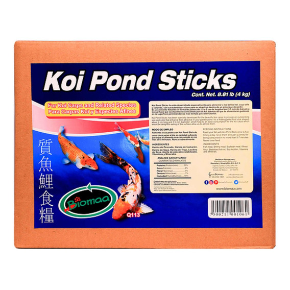 Alimento Carpa Koi Pond Sticks De 4 Kilos Para Peces