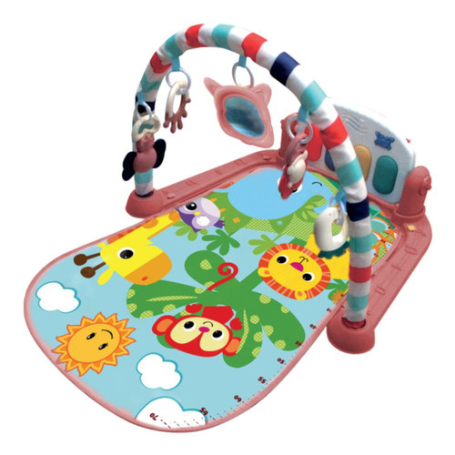 Tapete para actividades musicales Piano Safari Maxi Baby, color rosa