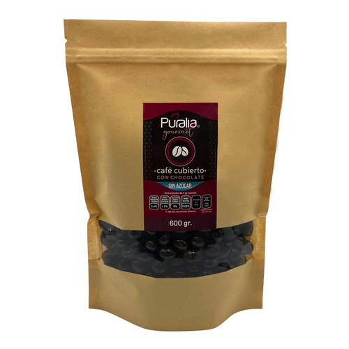 Grano de café cubierto chocolate sin azúcar Puralia Gourmet 600g