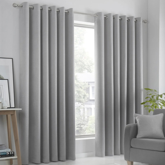 Cortinas Blackout Con Aros 2.80x2.20m Alfer Home Jgo 2 Pzas Color Gris Oxford