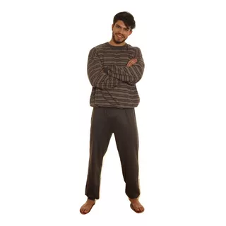 Pijama Hombre Talle Especial Invierno Interlock Puro Algodon