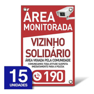 Placa Vizinho Solidário - Pvc 1mm - 15 Unidades - 20x30cm