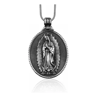 Medalla Collar Virgen María Plata 925: Regalo Hombre Mujer