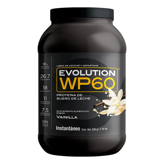 Suplemento en polvo Evolution  Deportes Wp60 proteínas sabor vainilla en pote de 800mL