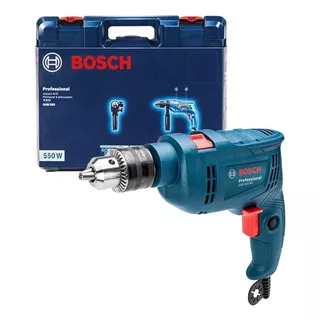 Furadeira Impacto Bosch 13mm 550w Maleta Gsb 550 Re 220v Cor Azul