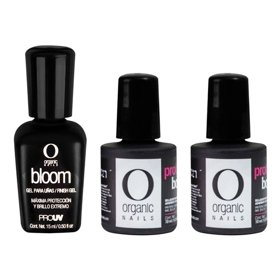 Kit Dos Protein Bond + Bloom Decoracion Uñas Organic Nails Color Transparente