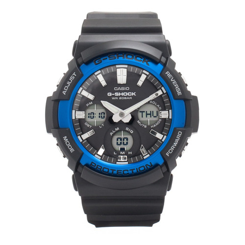 Reloj G-shock Gas-100b-1a2dr Hombre Análogo-digital 100% O. Color de la correa Negro Color del fondo Negro y azul