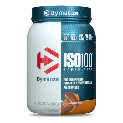 Proteina Iso 100 Dymatize Hidrolizada 1.4 Lbs 20 Servicios Sabor Chocolate Peanut Butter