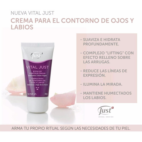 Crema De Contorno De Ojos Y Labios 30g Nueva Vital Just 