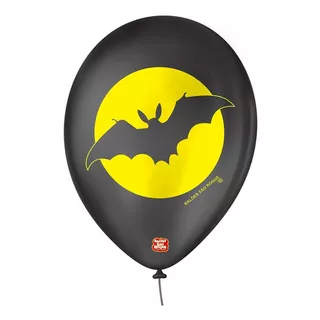 Bexiga Balões São Roque Batman Morcego Preto - 25 Unid
