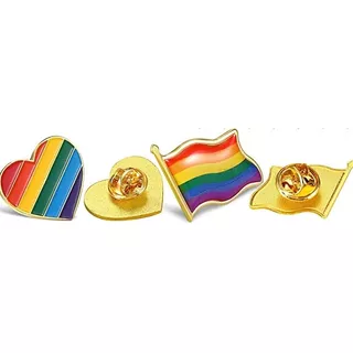 Pin Bandera O Corazón Orgullo Diversidad Lgbt Metalico