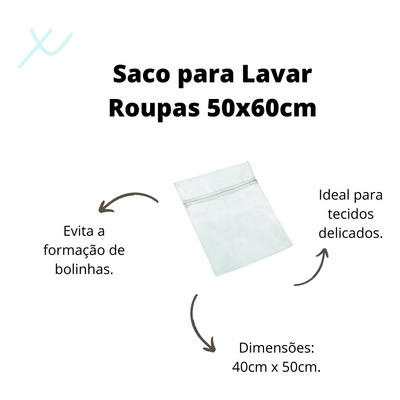 3 Saco Lava Roupa Delicada Clink 50x60cm Alta Durabilidade