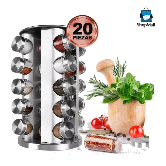 Especiero Organizadores Frascos Para Cocina 20 Tarros Vidrio