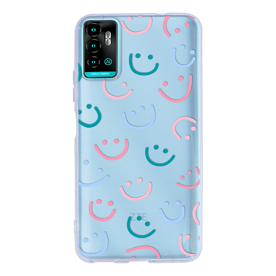 Funda Para Zte Para Mujer Caritas Felices Uso Rudo Tpu