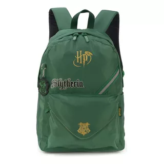 Mochila Costas Saga Harry Potter Filme Hogwarts Adolescente Cor Verde