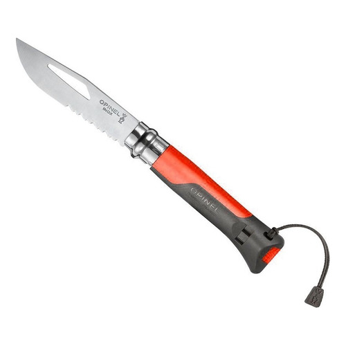 Cortaplumas Opinel N°8 Inoxidable Outdoor Silbato Camping Color Rojo