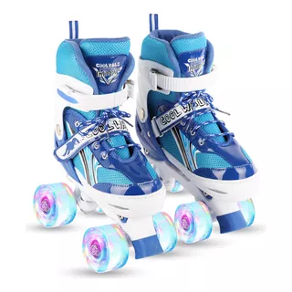 Patines De 4 Ruedas Ajustable Niño Niña Con Kit Protecciones