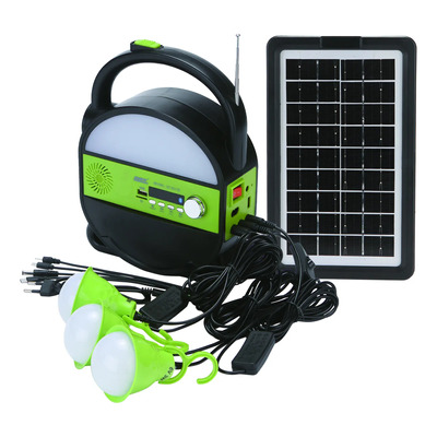 Kit Solar Dt-9017 Radio/bt/mp3/sd Linterna 3 Focos Powerbank