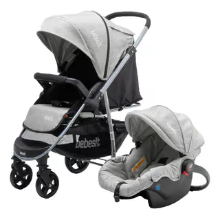 Cochecito De Paseo Bebesit 1390ts Aeris Gris Claro Con Chasis Color Plateado