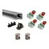 Kit Closet 200cm Riel U-20 Correderas + Guía Al Piso + Tope