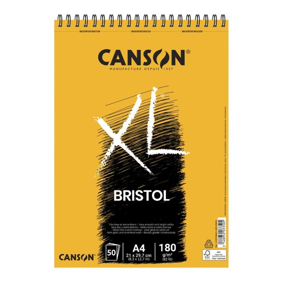 Block Xl Bristol (amarillo) 180 G - A4 - 50 Hj