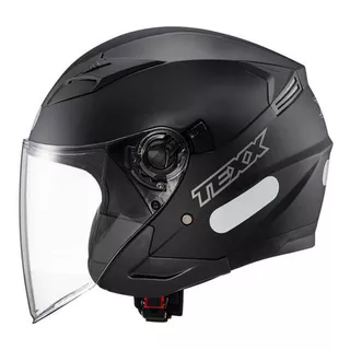 Capacete Aberto Texx Ugello Solid Dupla Viseira Solar Moto Cor Preto Fosco Tamanho Do Capacete 58