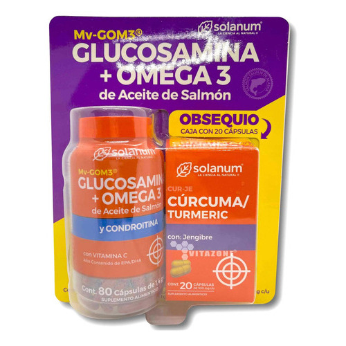 Glucosamina Omega 3 (aceite De Salmón) Condroitina 80 Cápsul