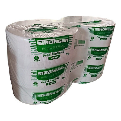 Papel Higiénico Jumbo Stronger 500 Mts X 6 Rollos