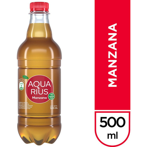 Agua Saborizada Aquarius Manzana 500cc - Pack X 6 U