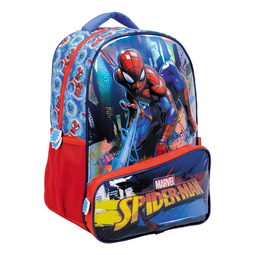 Mochila Escolar Espalda Spiderman 17 Pulgadas Wabro Color Rojo/Azul